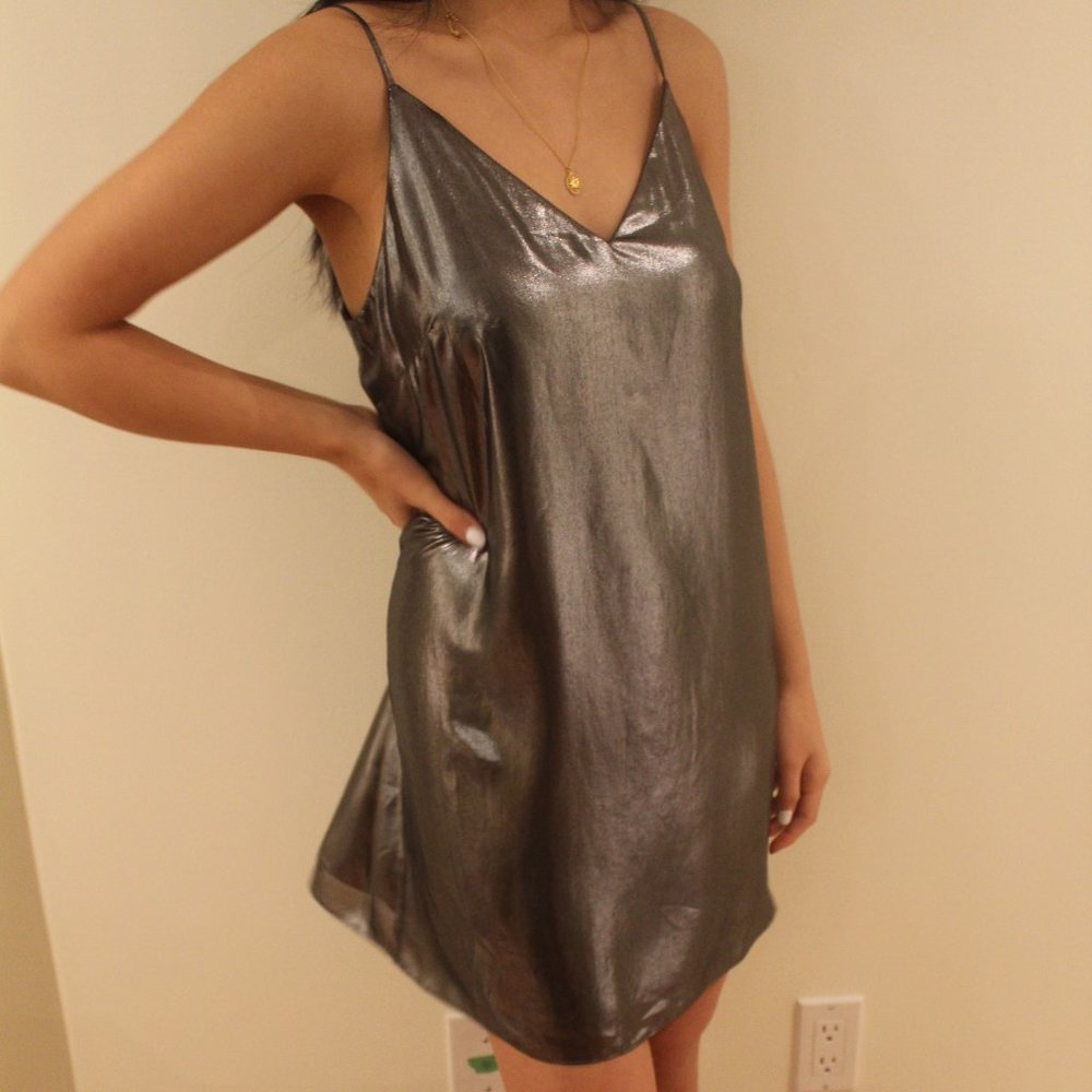Aritzia Wilfred Metallic/ Shiny Short Dress